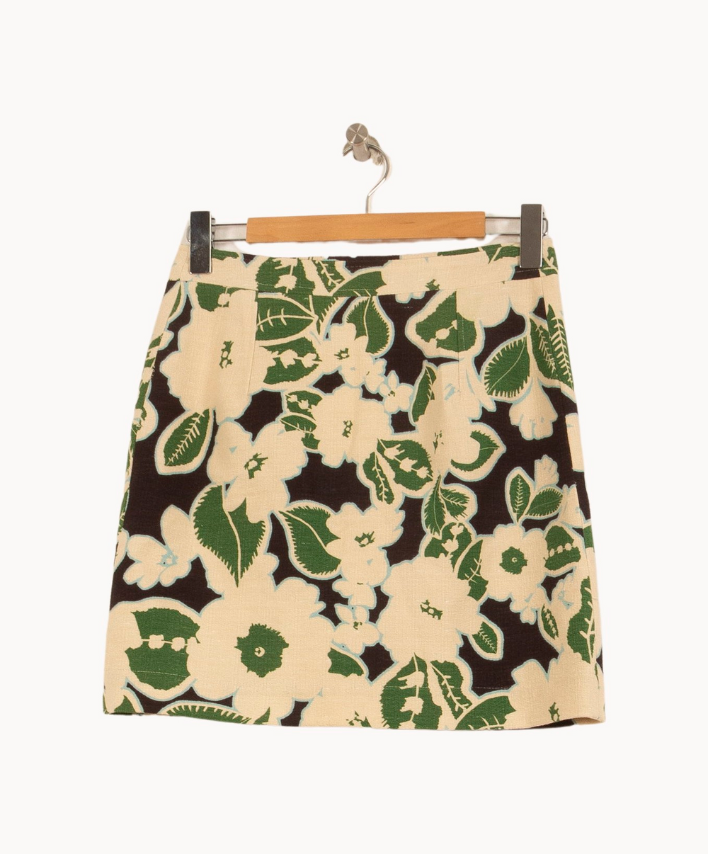 Jupe Courte Beige et Verte - Taille S/36 de la marque Caroll | PARAD39570 - Vendu par Paradigme - Image 4