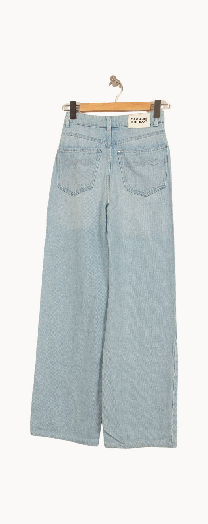 Jean Large Bleu - Taille XS/34 de la marque Claudie Pierlot | PARAD63761 - Vendu par Paradigme - Image 4
