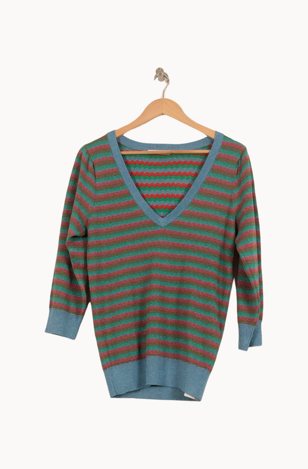 Pull Rayé Vert et Rouge - Taille L/40 de la marque ZAPA | PARAD63876 - Vendu par Paradigme - Image 2