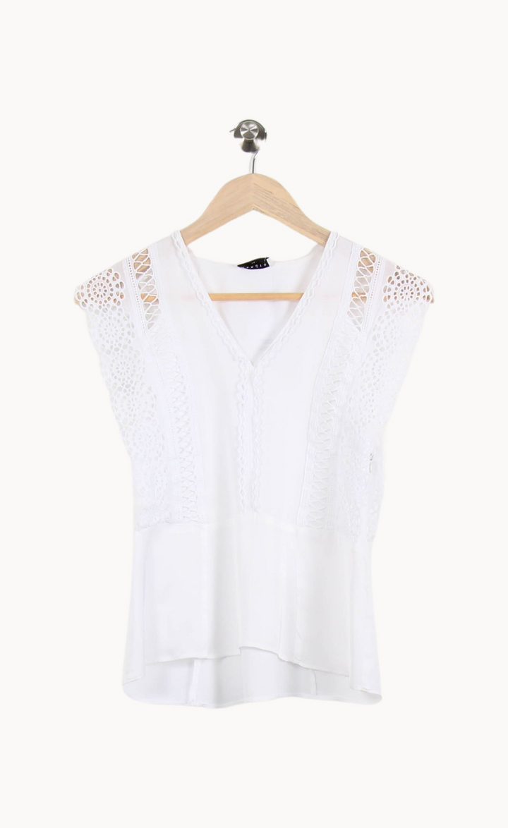 Blouse Blanche - Taille S/36 de la marque Sandro | PARAD46532 - Vendu par Paradigme - Image 2