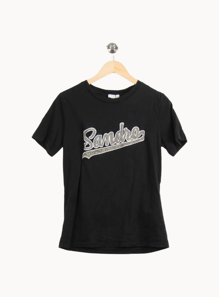 Tee-shirt Noir - Taille S/36 de la marque Sandro | PARAD44568 - Vendu par Paradigme - Image 2
