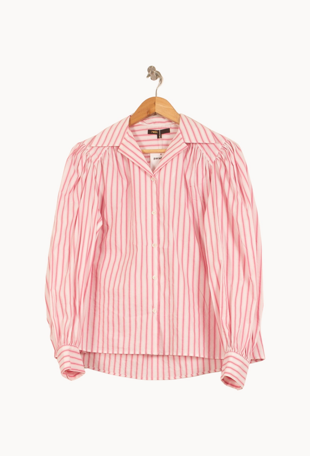 Chemise Rayée Rose et Blanche - Taille XS/34 de la marque Maje | PARAD63941 - Vendu par Paradigme - Image 2