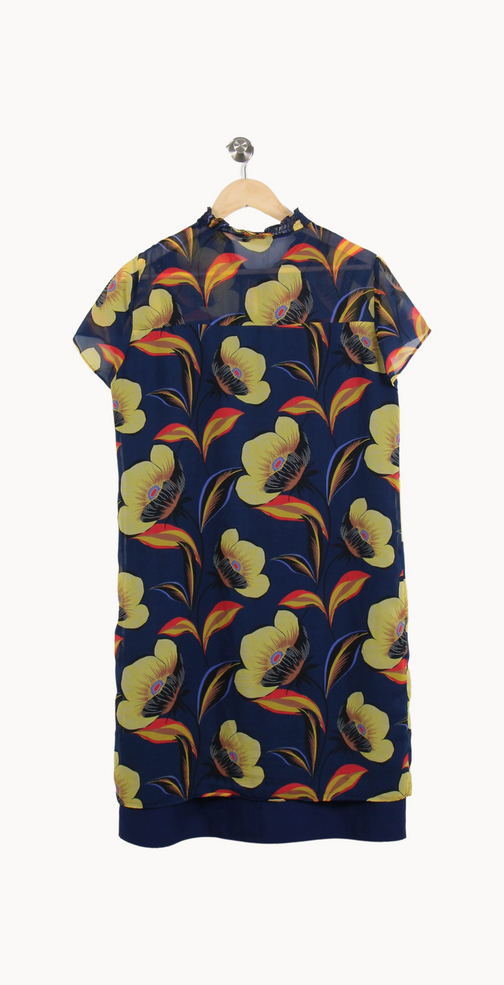 Robe Fleurie Bleu et Jaune - Taille XL/42 de la marque One Step | PARAD62319 - Vendu par Paradigme - Image 4