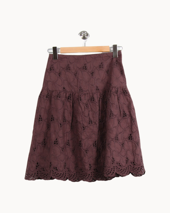Jupe Courte Marron - Taille S/36 de la marque Caroll | PARAD39884 - Vendu par Paradigme - Image 2