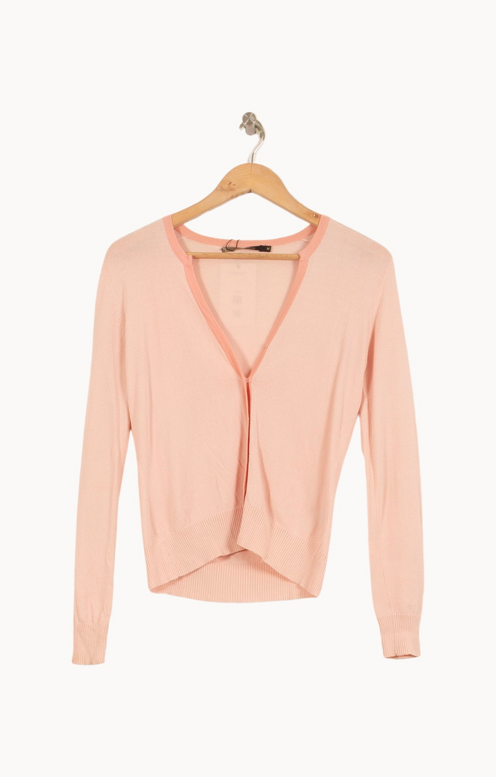 Cardigan rose - Taille M/38 de la marque Tara Jarmon | PLY1341 - Vendu par Paradigme - Image 2