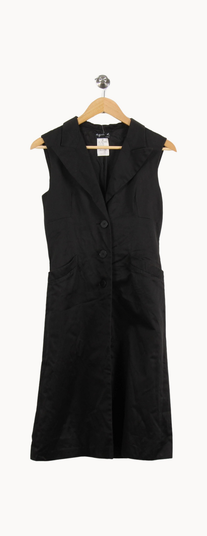 Robe Midi Noire - Taille M/38 de la marque Agnès b. | PARAD67861 - Vendu par Paradigme - Image 4