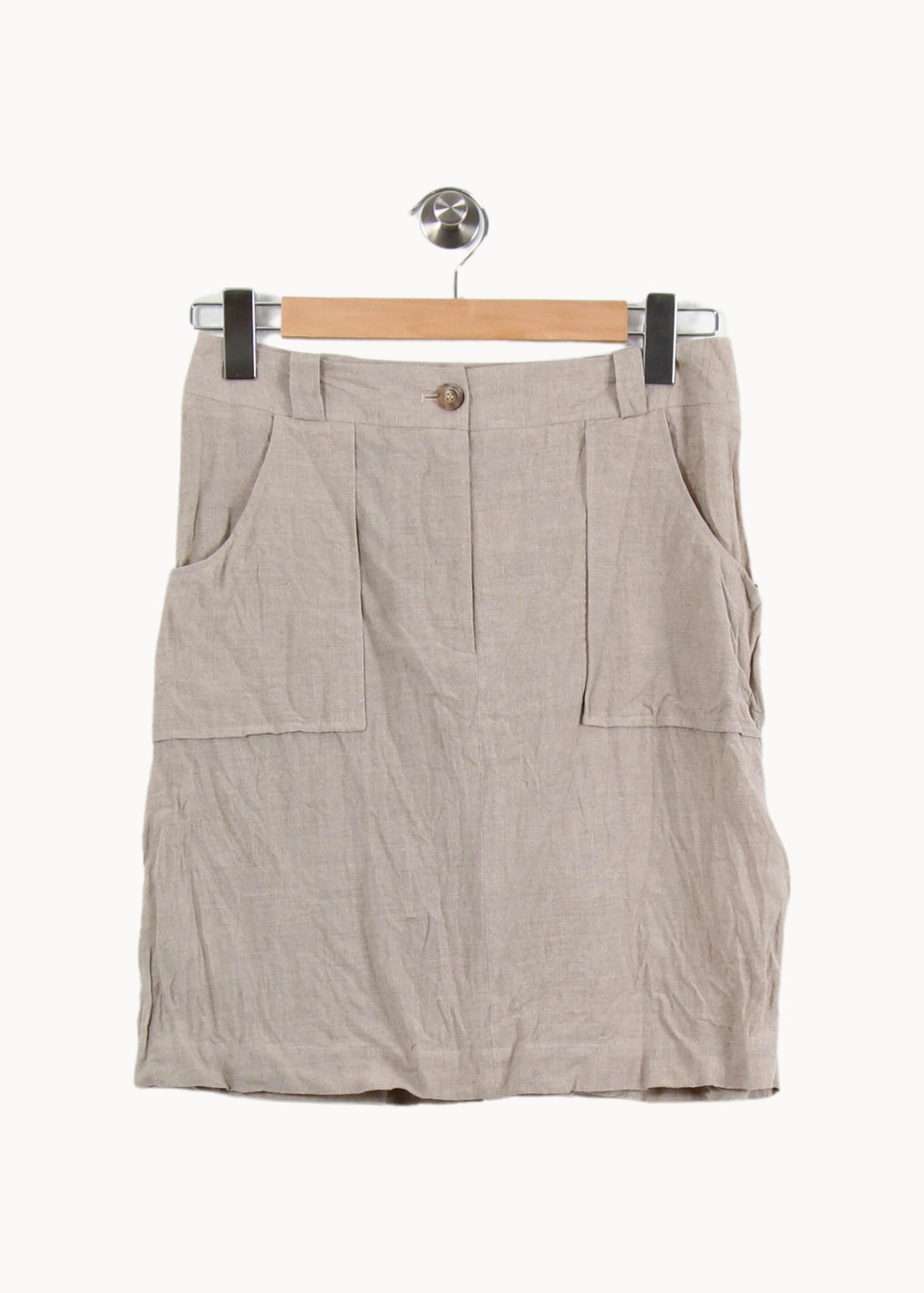 Jupe Droite Beige - Taille S/36 de la marque Ines de la Fressange Paris | PARAD69024 - Vendu par Paradigme - Image 2