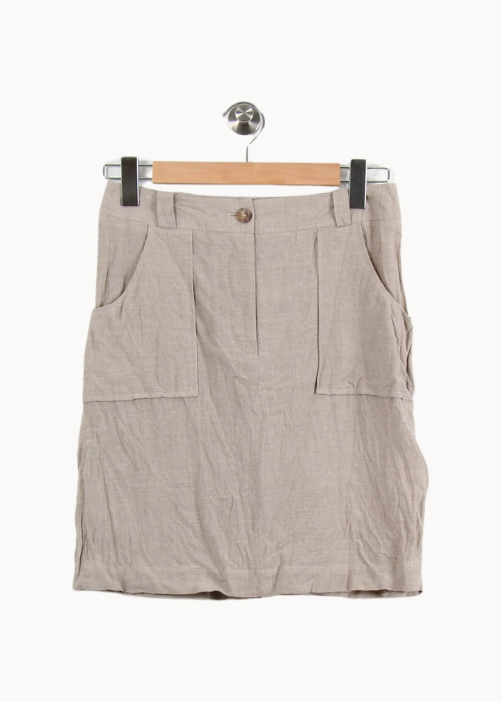 Jupe Droite Beige - Taille S/36 de la marque Ines de la Fressange Paris | PARAD69024 - Vendu par Paradigme - Image 2