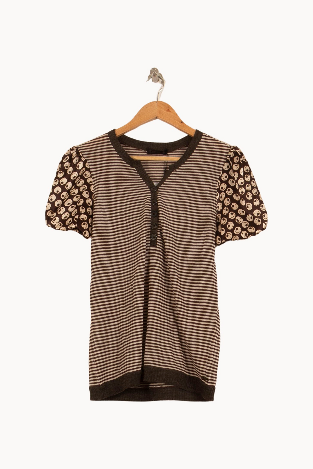 Blouse Marron et Beige - Taille L/40 de la marque IKKS | PARAD44649 - Vendu par Paradigme - Image 2