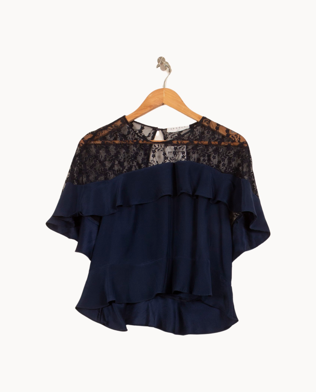 Blouse bleue foncée - Taille L/40 de la marque Sandro | PARAD47853 - Vendu par Paradigme - Image 2