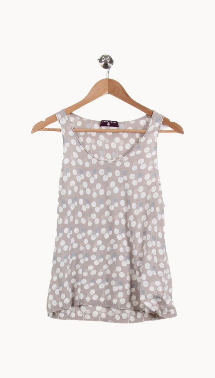 Débardeur Beige et Blanc - Taille XL/42 de la marque One Step | PARAD54003 - Vendu par Paradigme - Image 2
