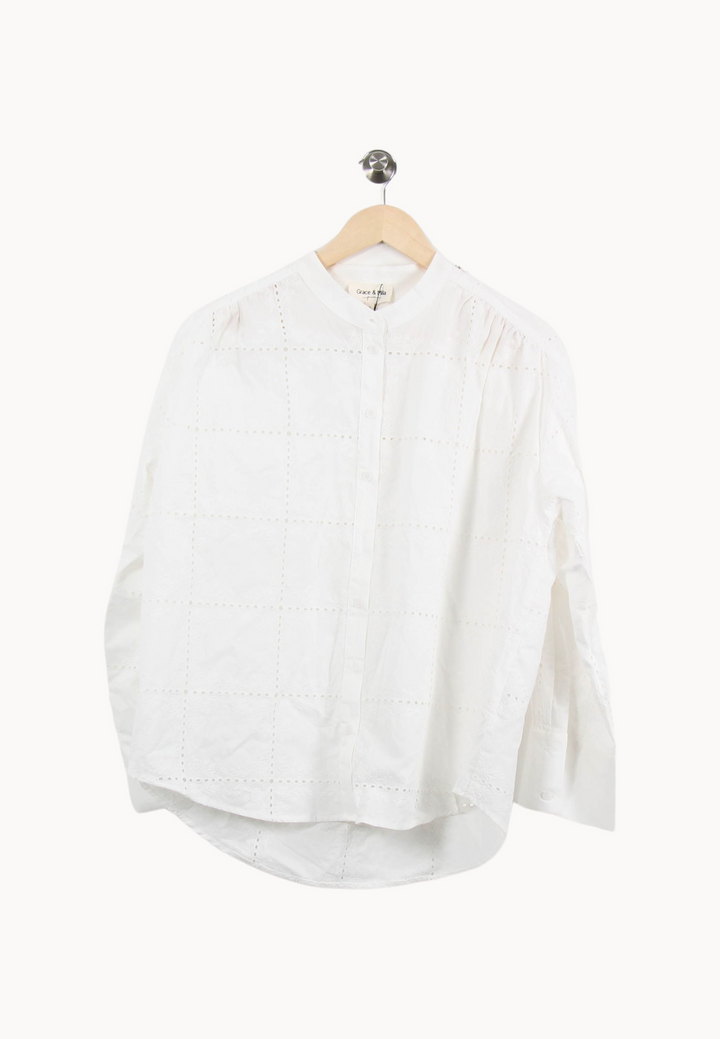 Chemise blanche brodée - Taille L/40 de la marque Grace & Mila | PARAD42265 - Vendu par Paradigme - Image 2