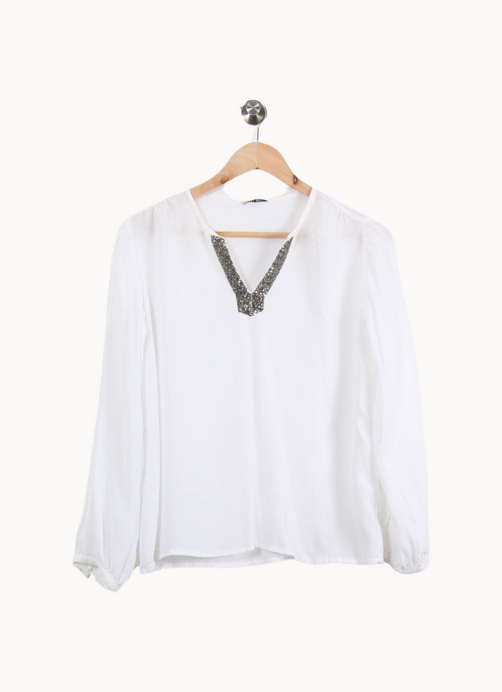 Blouse blanche - Taille S/36 de la marque IKKS | PARAD48488 - Vendu par Paradigme - Image 4