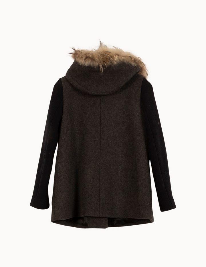 Duffle-coat Gris et Noir - Taille S/36 de la marque Sandro | PARAD63090 - Vendu par Paradigme - Image 4