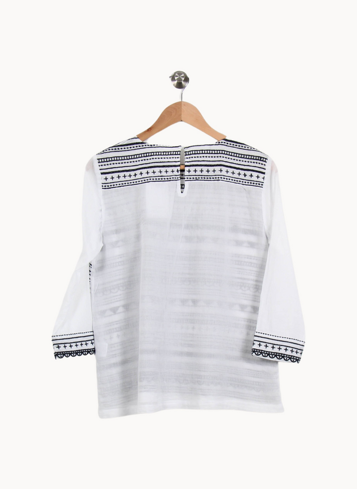 Blouse Blanche et Noire - Taille M/38 de la marque ba&sh | PARAD43889 - Vendu par Paradigme - Image 4