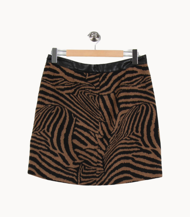 Jupe Courte Marron et Noire - Taille XXL/44 de la marque Caroll | PARAD67280 - Vendu par Paradigme - Image 4