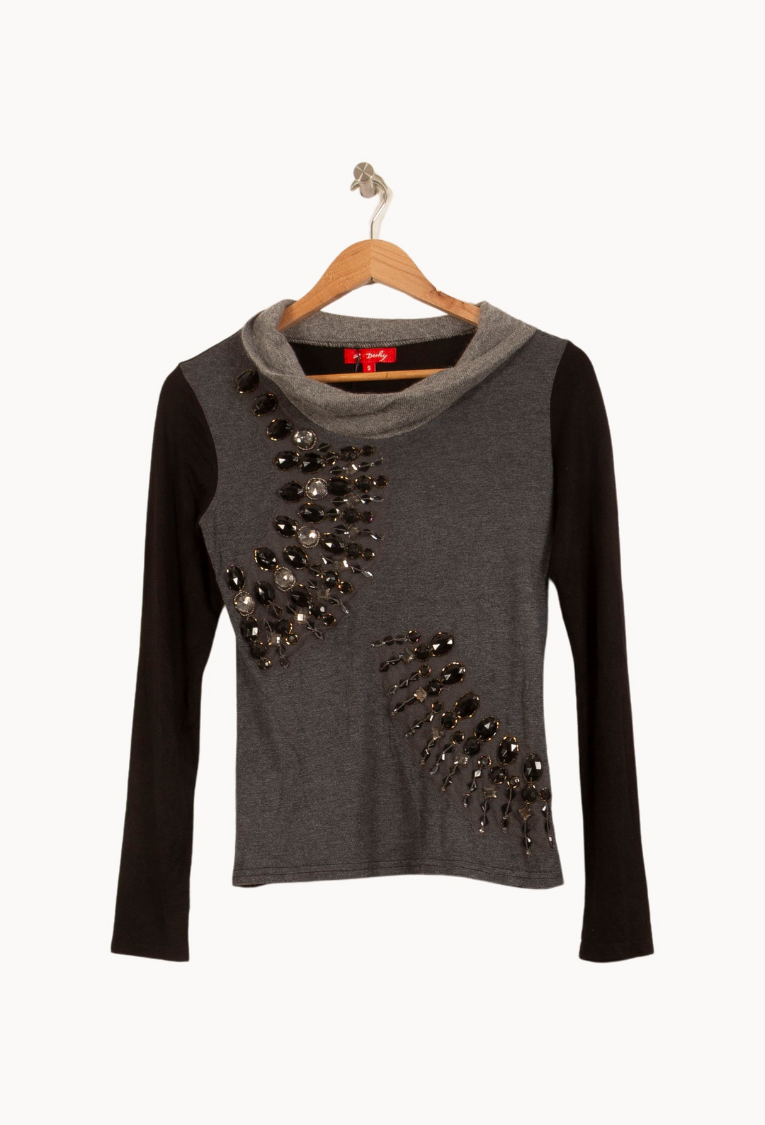 Pull Gris et Noir - Taille S/36 de la marque Derhy | PARAD55310 - Vendu par Paradigme - Image 2