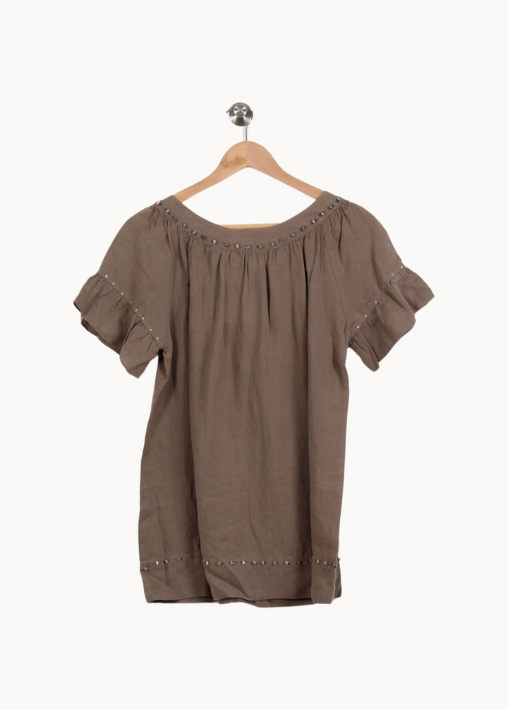 Blouse Beige - Taille L/40 de la marque Max Mara | PARAD53724 - Vendu par Paradigme - Image 4
