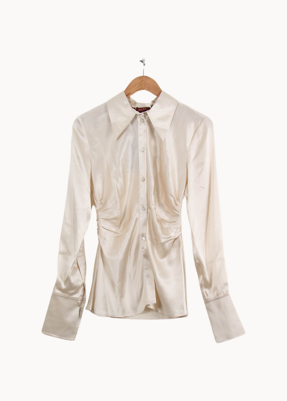 Chemise Satinée Beige - Taille M/38 de la marque Max Mara | PARAD67259 - Vendu par Paradigme - Image 2