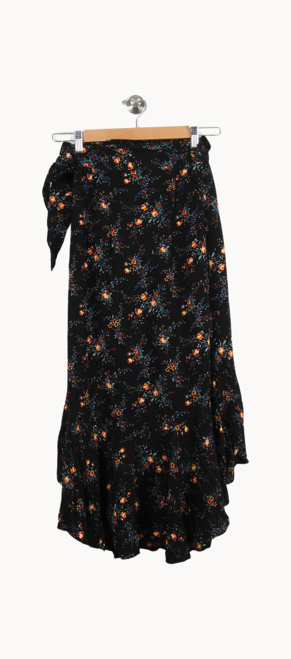 Jupe Mi-Longue Noire à Fleurs - Taille S/36 de la marque Sandro | PARAD51308 - Vendu par Paradigme - Image 2