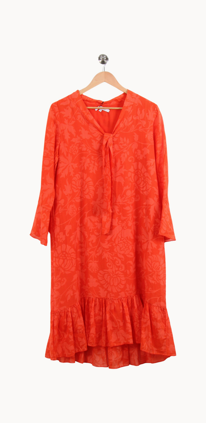 Robe Volantée Orange - Taille L/40 de la marque La Fée Maraboutée | PARAD55718 - Vendu par Paradigme - Image 2