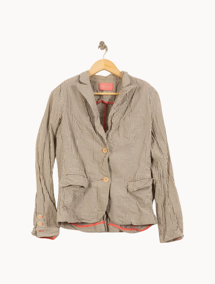 Blazer Rayé Gris et Blanc - Taille L/40 de la marque Zadig&Voltaire | PARAD63529 - Vendu par Paradigme - Image 2