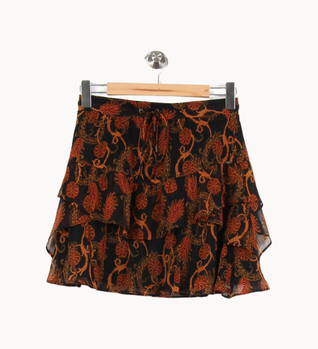 Jupe Volantée Marron et Noir - Taille XS/34 de la marque IKKS | PARAD67034 - Vendu par Paradigme - Image 2