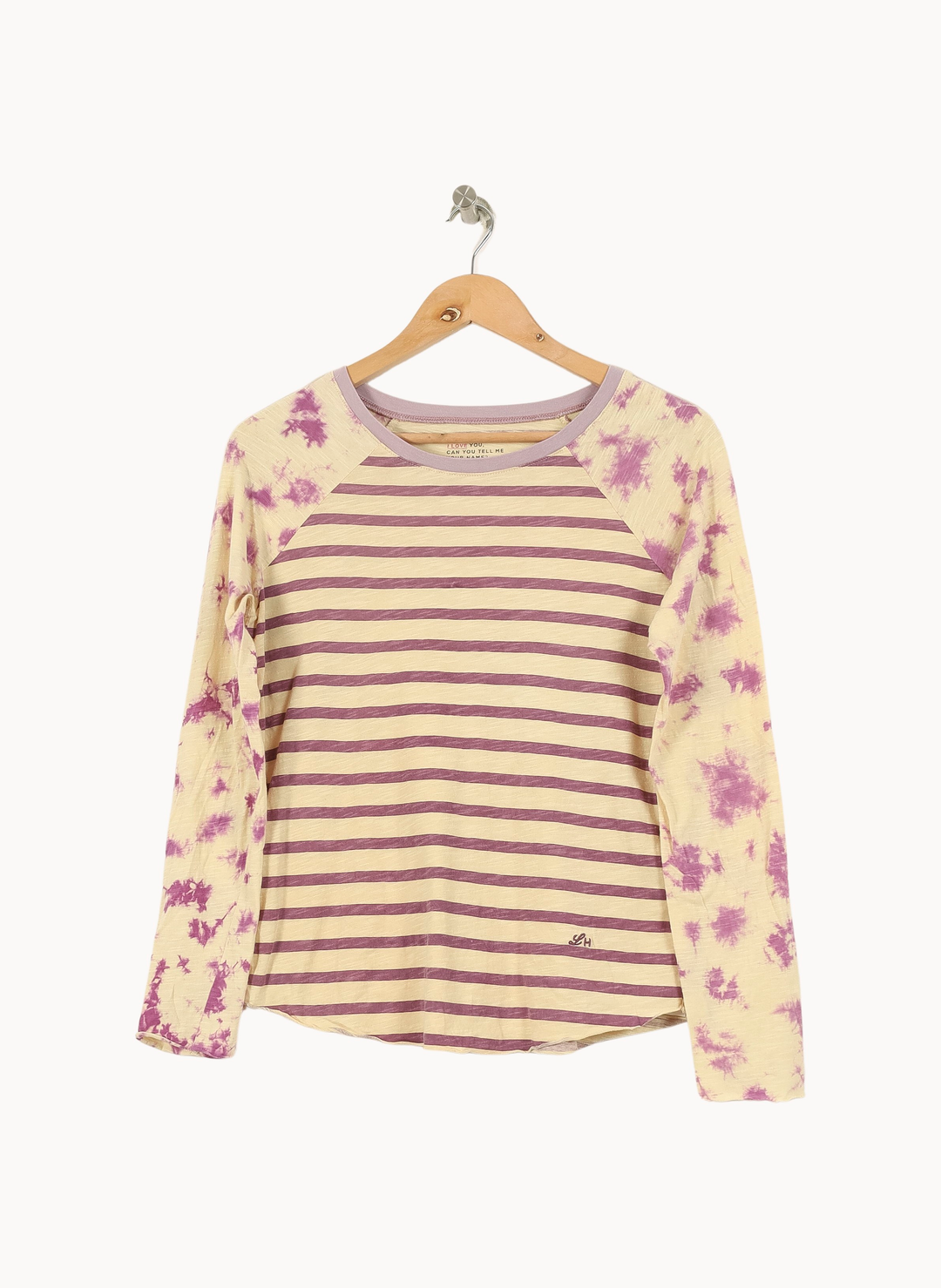 T-shirt Manches Longues Beige et Violet - Taille XS/34 de la marque Léon & Harper | PARAD67834 - Vendu par Paradigme - Image 2