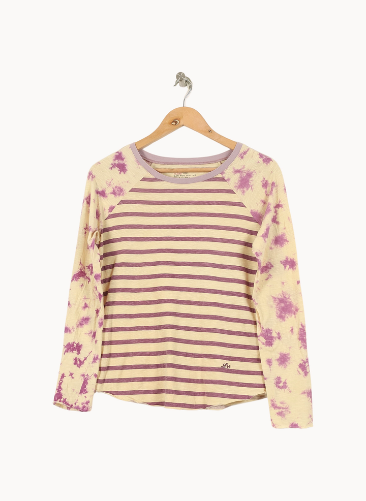 T-shirt Manches Longues Beige et Violet - Taille XS/34 de la marque Léon & Harper | PARAD67834 - Vendu par Paradigme - Image 2