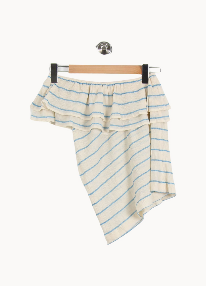 Top à Volant Beige et Bleu - Taille M/38 de la marque Sézane | PARAD67250 - Vendu par Paradigme - Image 4