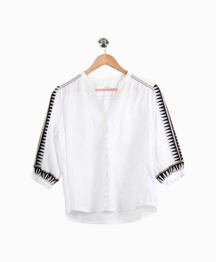 Blouse Blanche et Noire - Taille S/36 de la marque ba&sh | PARAD64918 - Vendu par Paradigme - Image 2