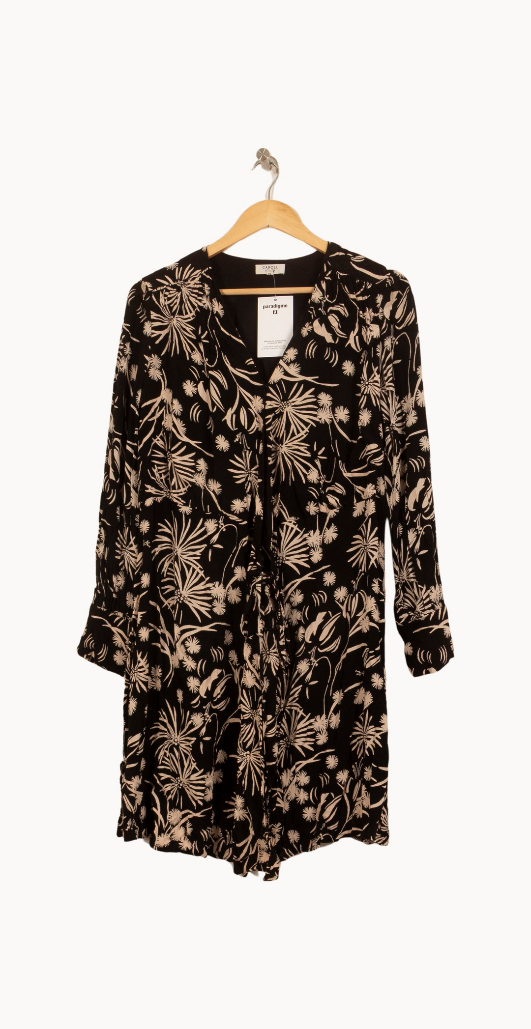 Robe Noire et Beige - Taille XL/42 de la marque Caroll | PARAD53990 - Vendu par Paradigme - Image 2