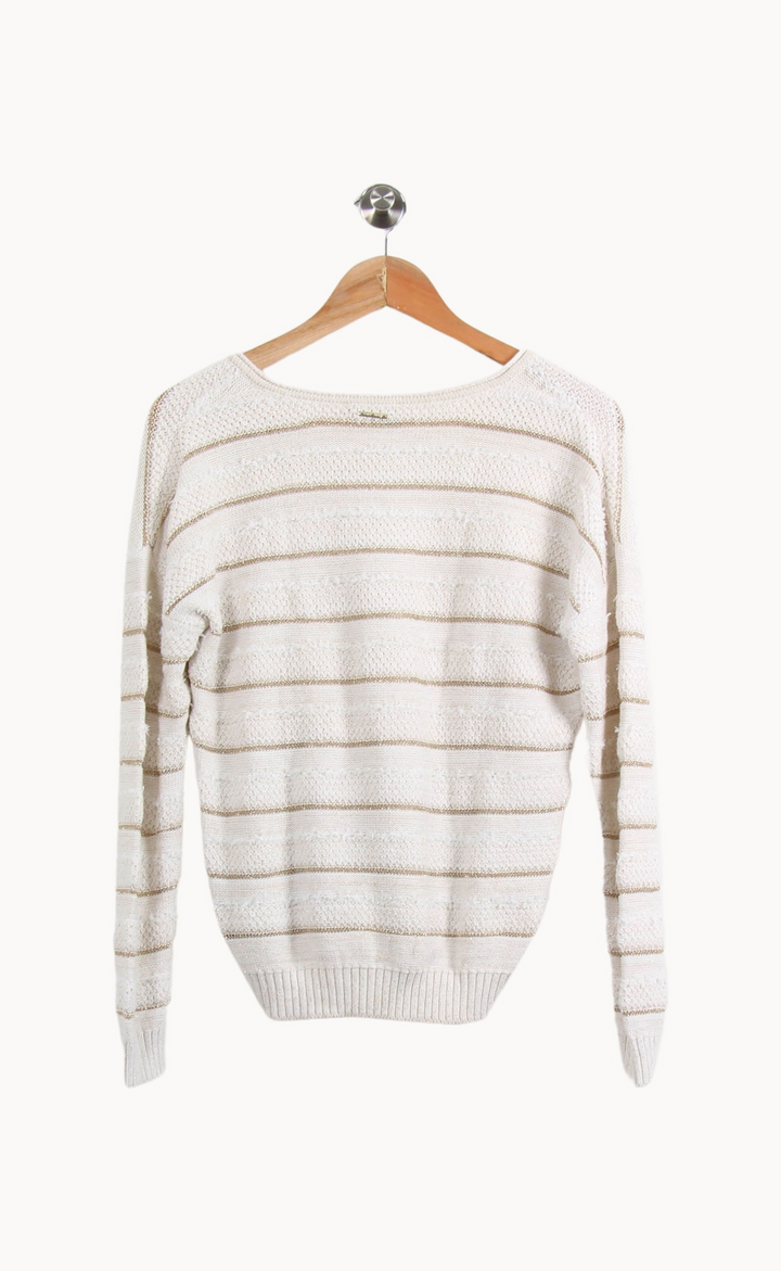 Pull Blanc et Beige - Taille XS/34 de la marque One Step | PARAD64938 - Vendu par Paradigme - Image 4
