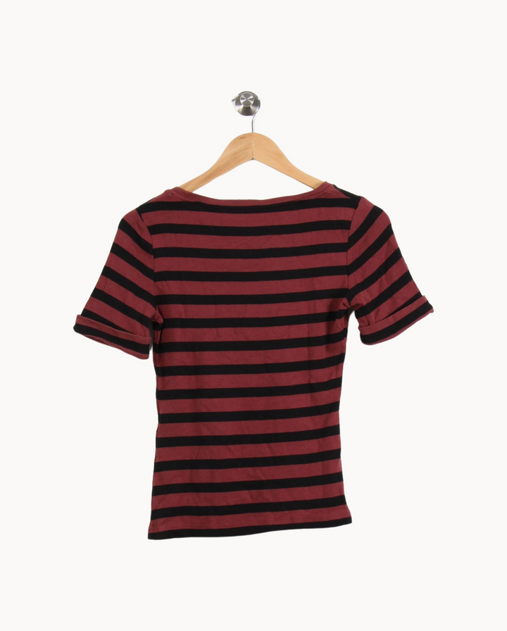Tee-shirt Bordeaux et Noir - Taille S/36 de la marque Maison 123 | PARAD69010 - Vendu par Paradigme - Image 4