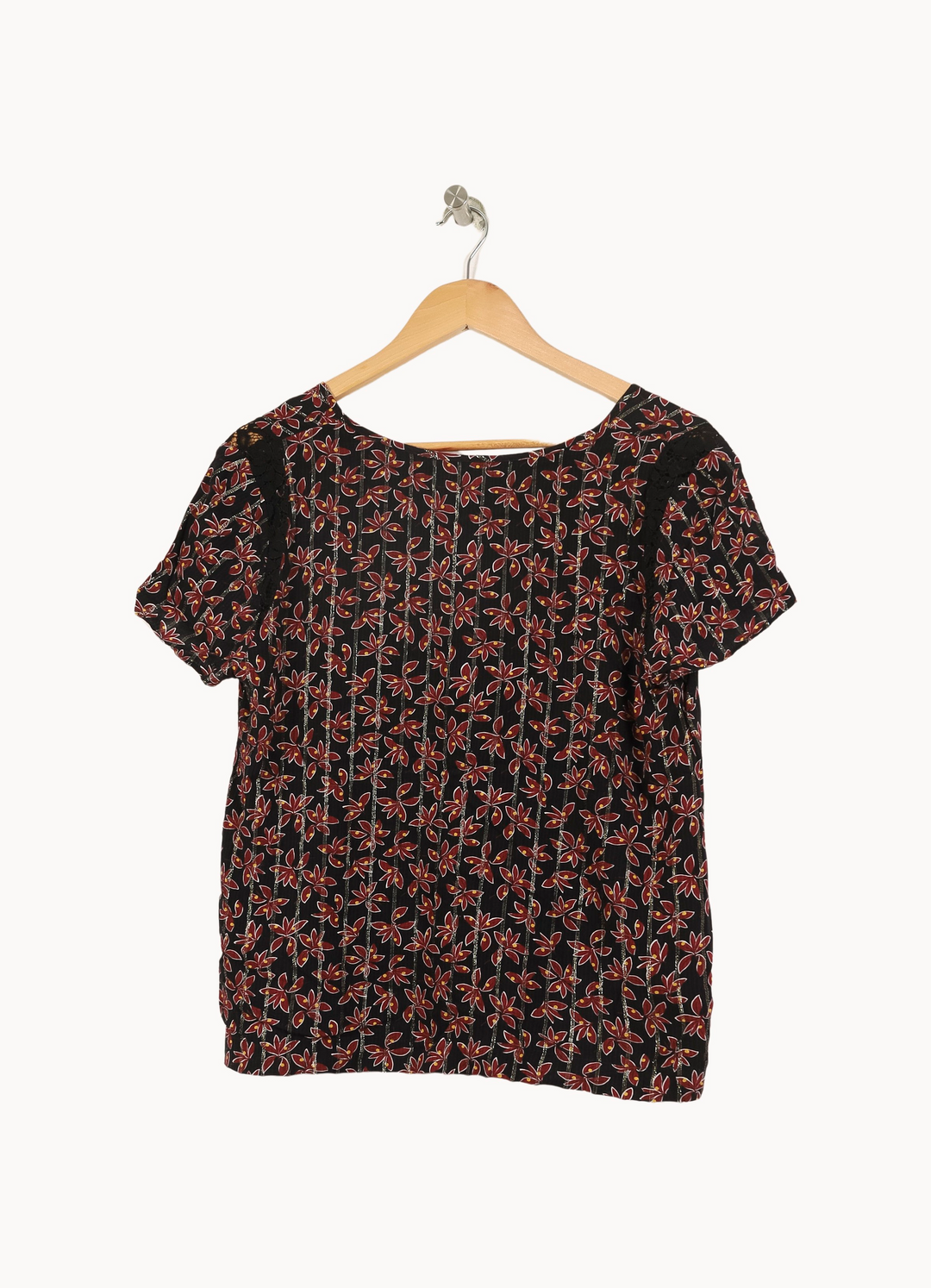 Blouse Noire et Rouge - Taille XL/42 de la marque IKKS | PARAD52744 - Vendu par Paradigme - Image 4