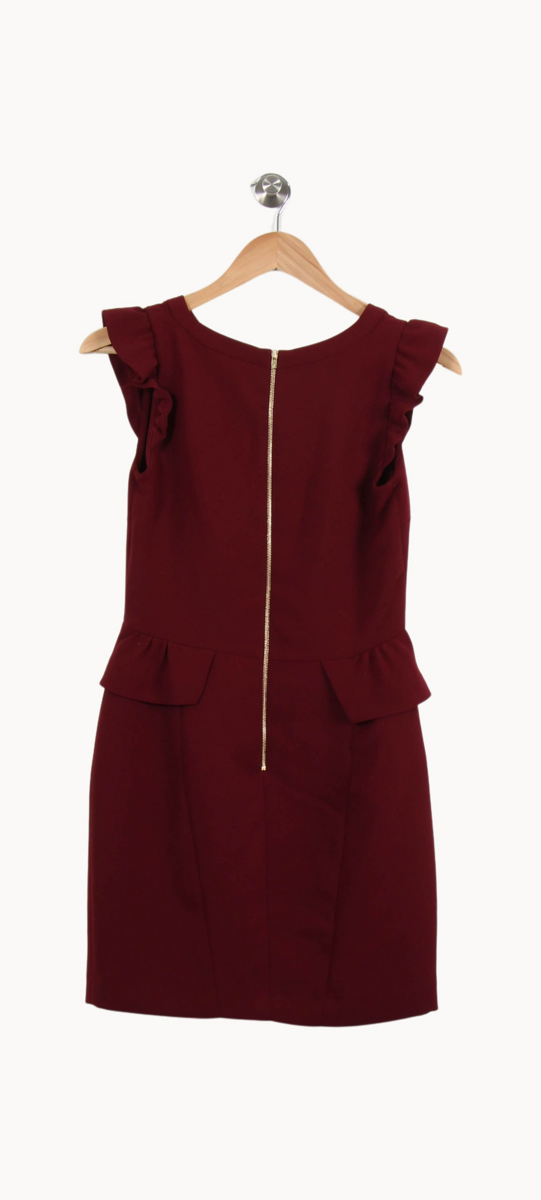 Robe Volantée Bordeaux - Taille S/36 de la marque Sandro | PARAD51298 - Vendu par Paradigme - Image 4