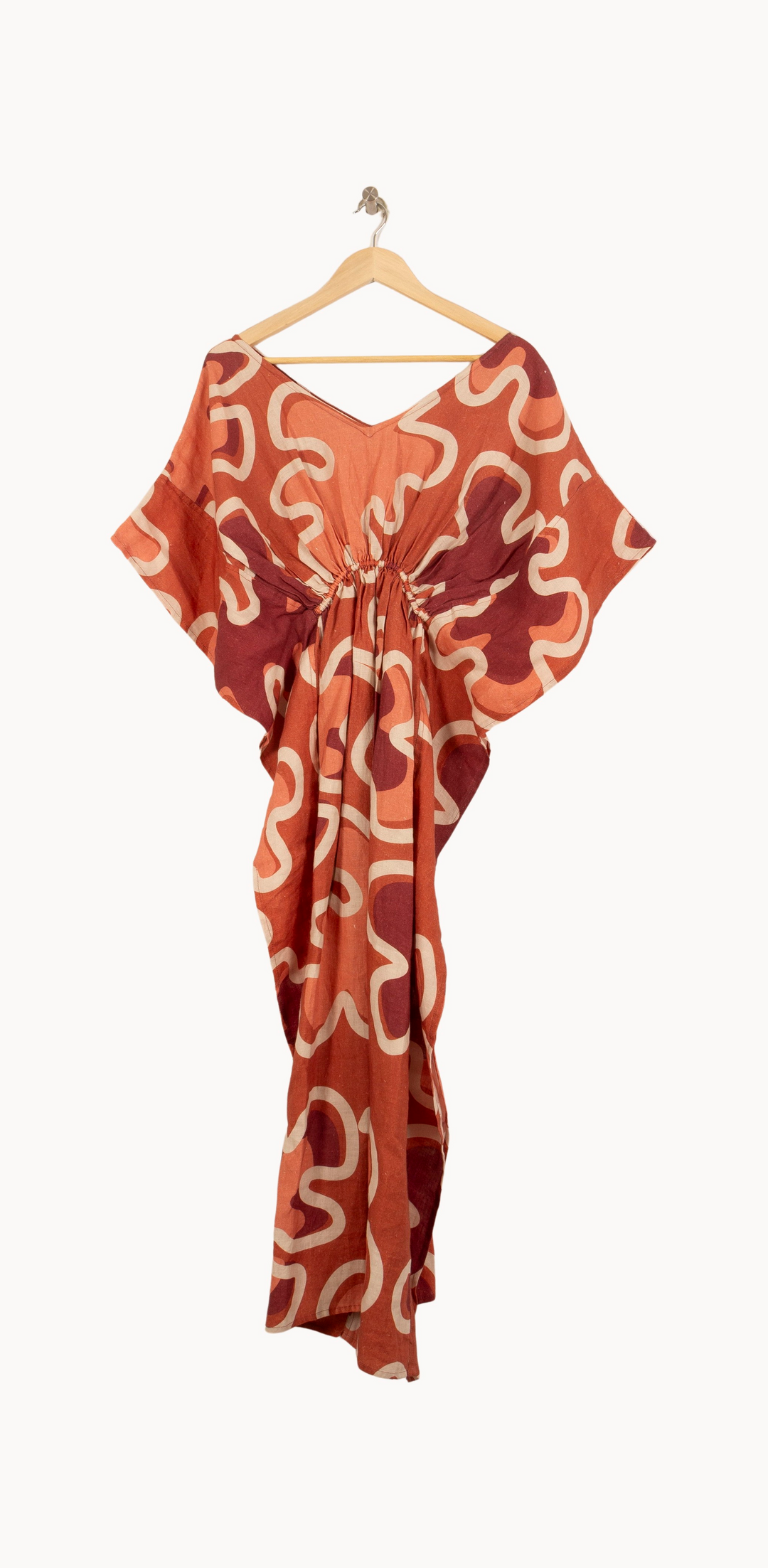 Robe Kaftan Orange et Bordeaux - Taille XS/34 de la marque Heimstone | PARAD63523 - Vendu par Paradigme - Image 2