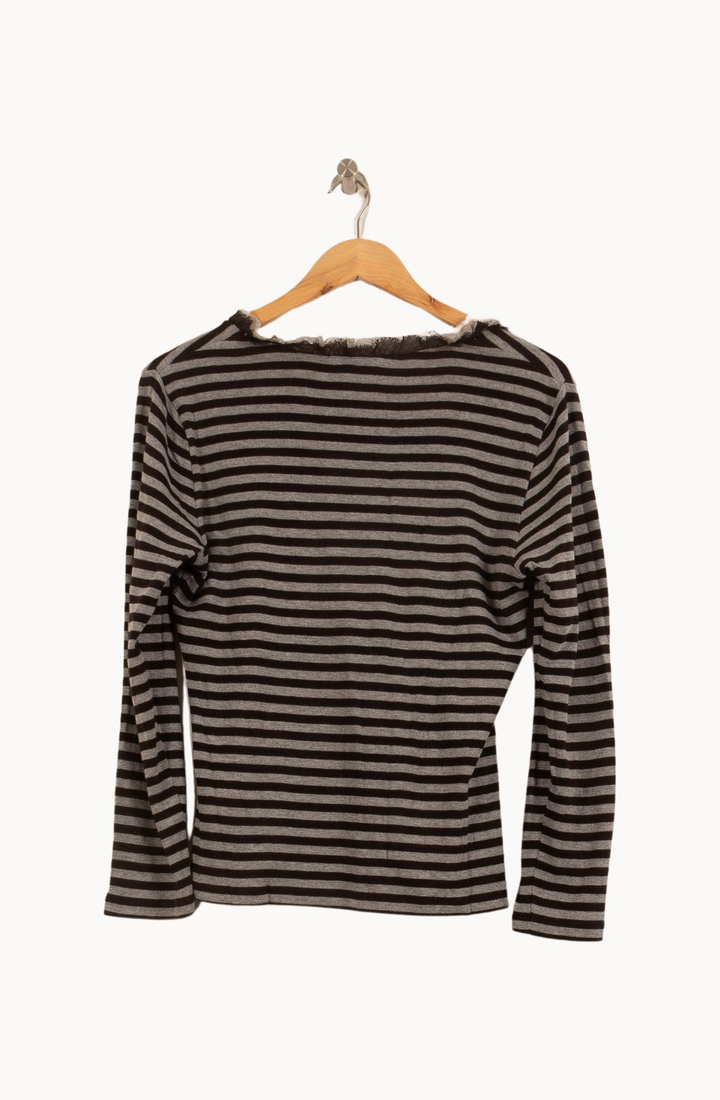 Tee-shirt Rayé Noir et Gris - Taille XXXL/46 de la marque Caroll | PARAD55346 - Vendu par Paradigme - Image 4