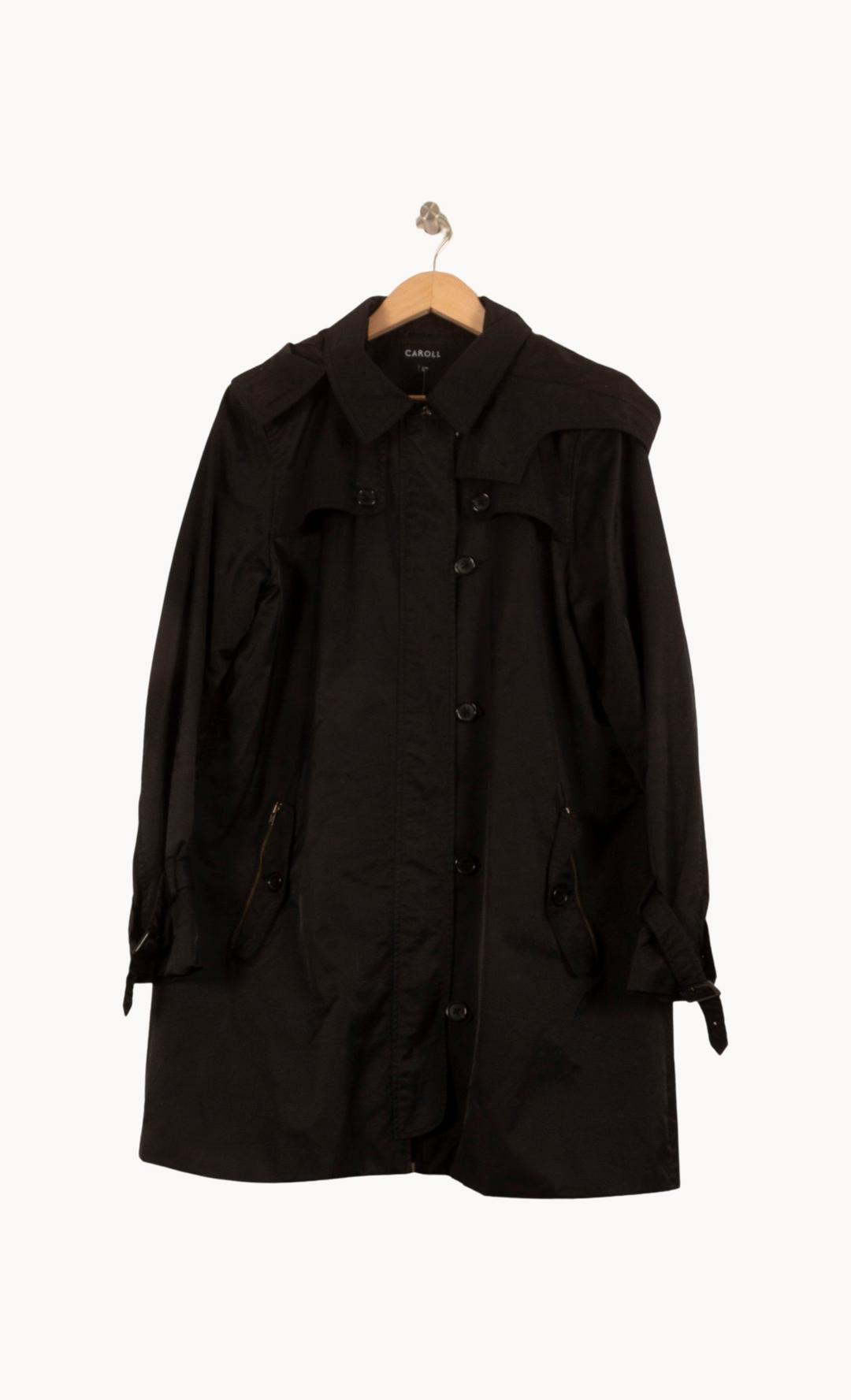 Trench Noir - Taille M/38 de la marque Caroll | PARAD53596 - Vendu par Paradigme - Image 2