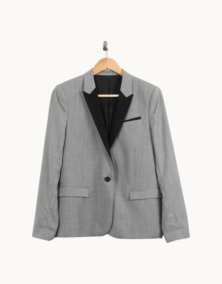 Veste De Smoking Grise Et Noire - Taille L/40 de la marque The Kooples | PARAD63811 - Vendu par Paradigme - Image 2