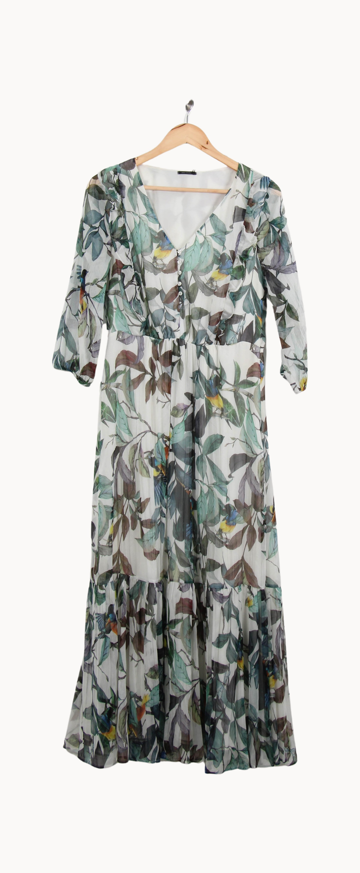 Robe Longue Verte et Blanche - Taille L/40 de la marque IKKS | PARAD52142 - Vendu par Paradigme - Image 2