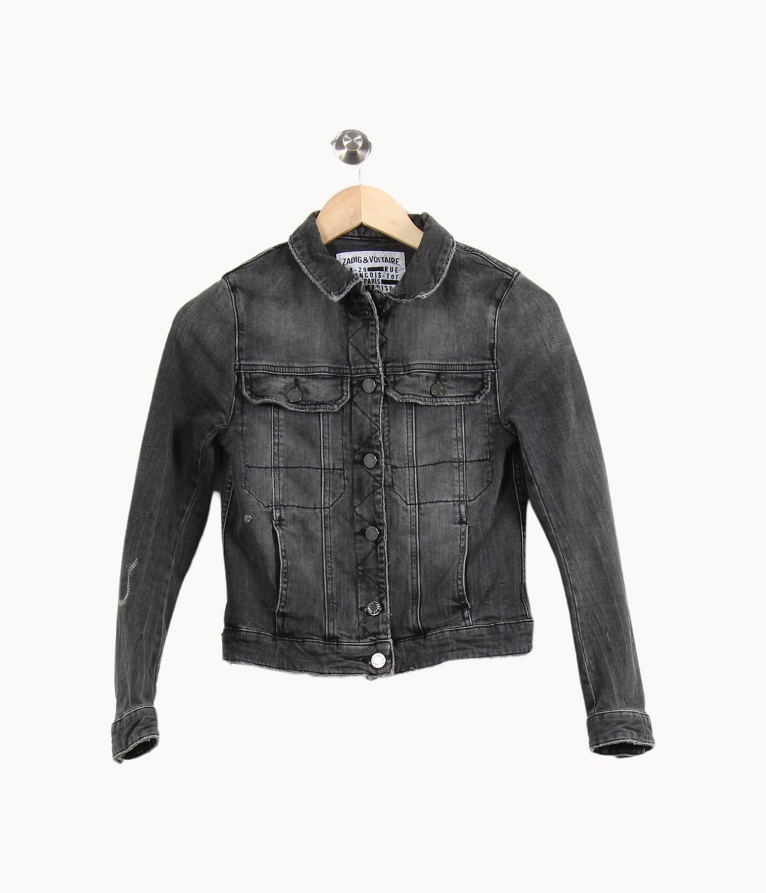 Veste En Jean Noire - Taille XS/34 de la marque Zadig&Voltaire | PARAD53083 - Vendu par Paradigme - Image 2