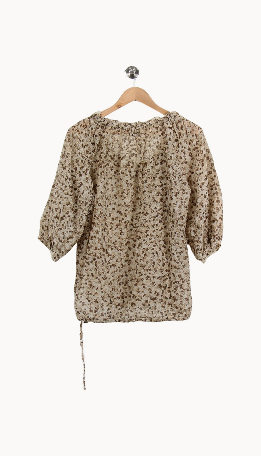 Blouse Fleurie Beige et Marron - Taille L/40 de la marque IKKS | PARAD53996 - Vendu par Paradigme - Image 4