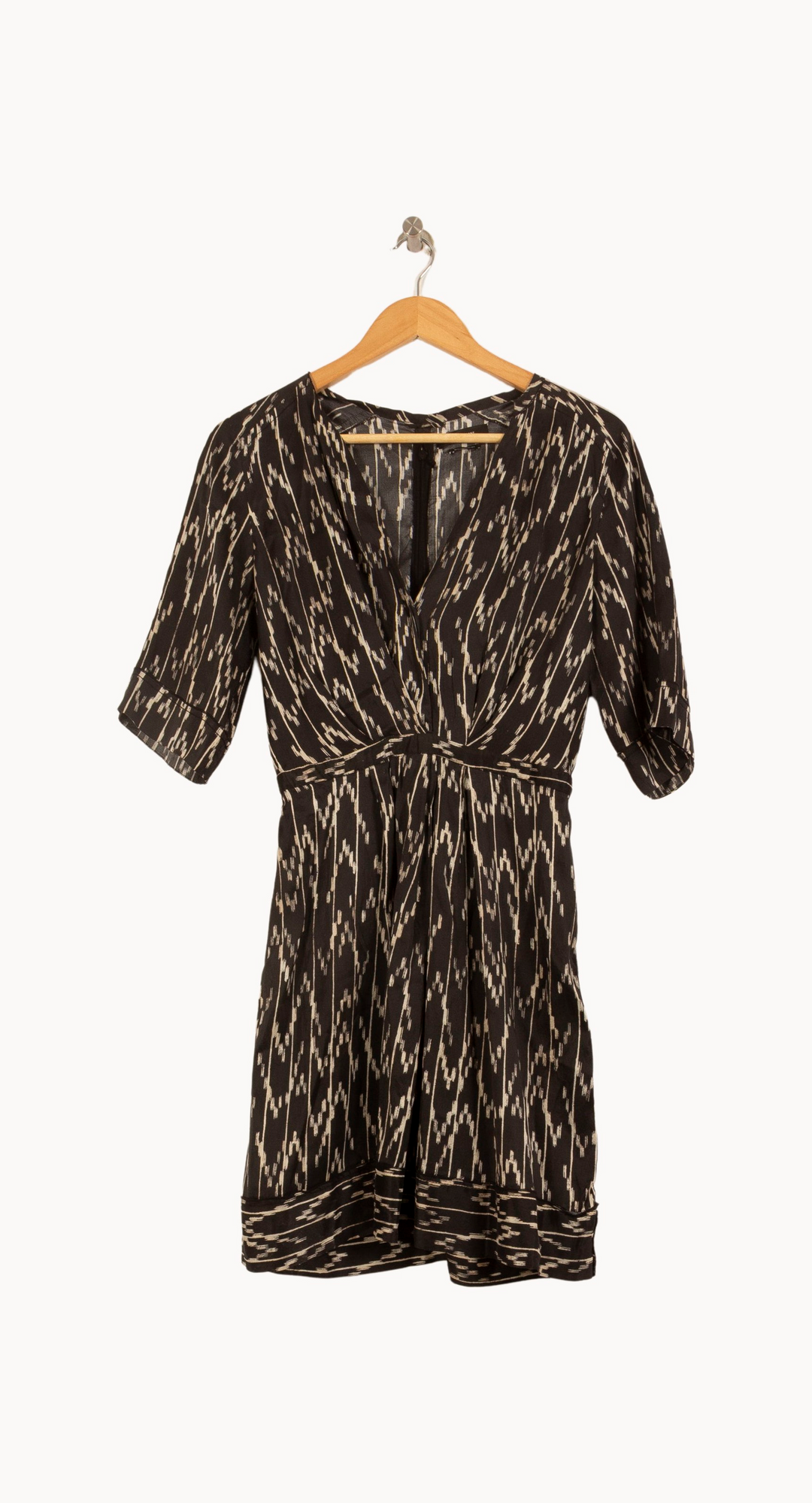 Robe Imprimée Noire et Beige - Taille XS/34 de la marque Isabel Marant | PARAD63308 - Vendu par Paradigme - Image 2