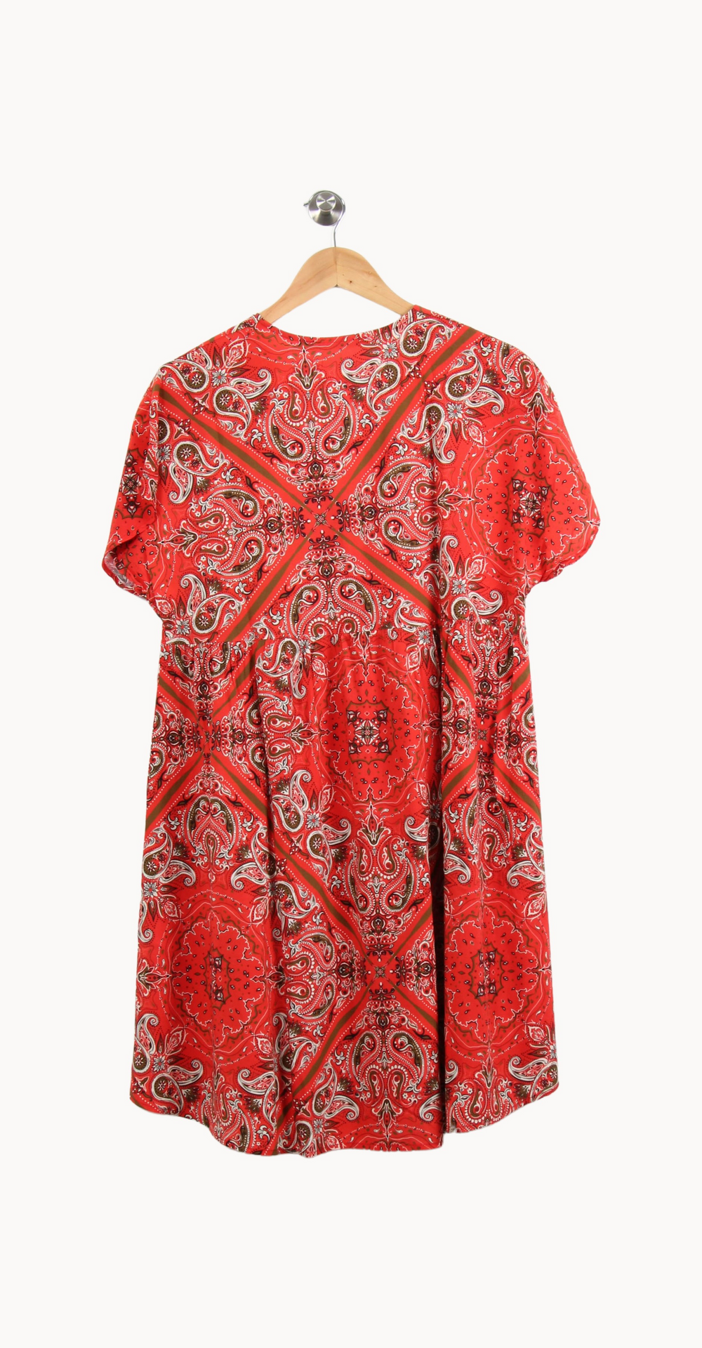 Robe Courte Orange et Blanche - Taille L/40 de la marque La Fée Maraboutée | PARAD64201 - Vendu par Paradigme - Image 4