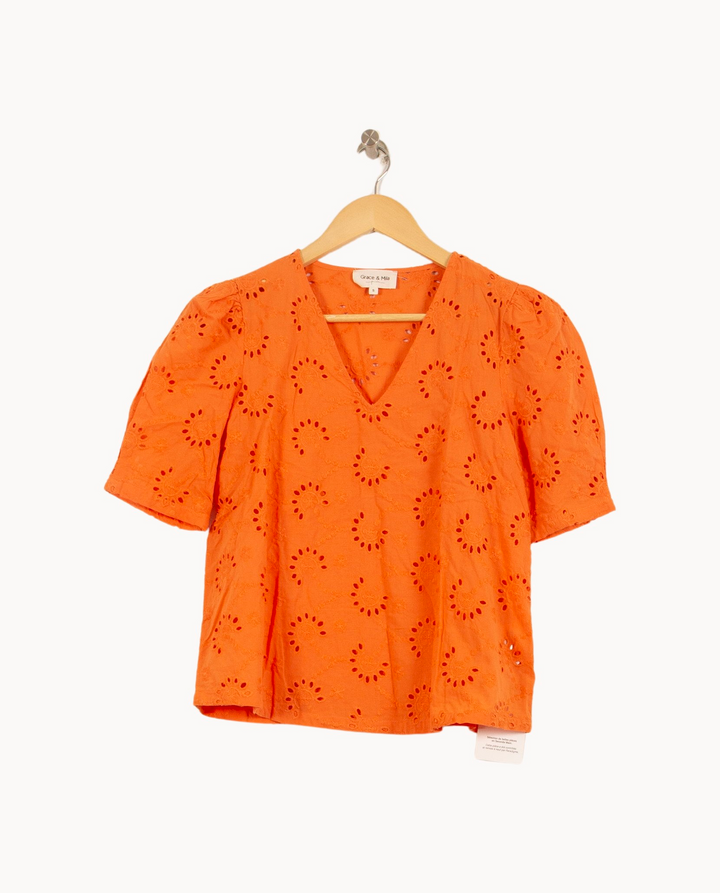Blouse Orange - Taille S/36 de la marque Grace & Mila | PARAD53504 - Vendu par Paradigme - Image 2