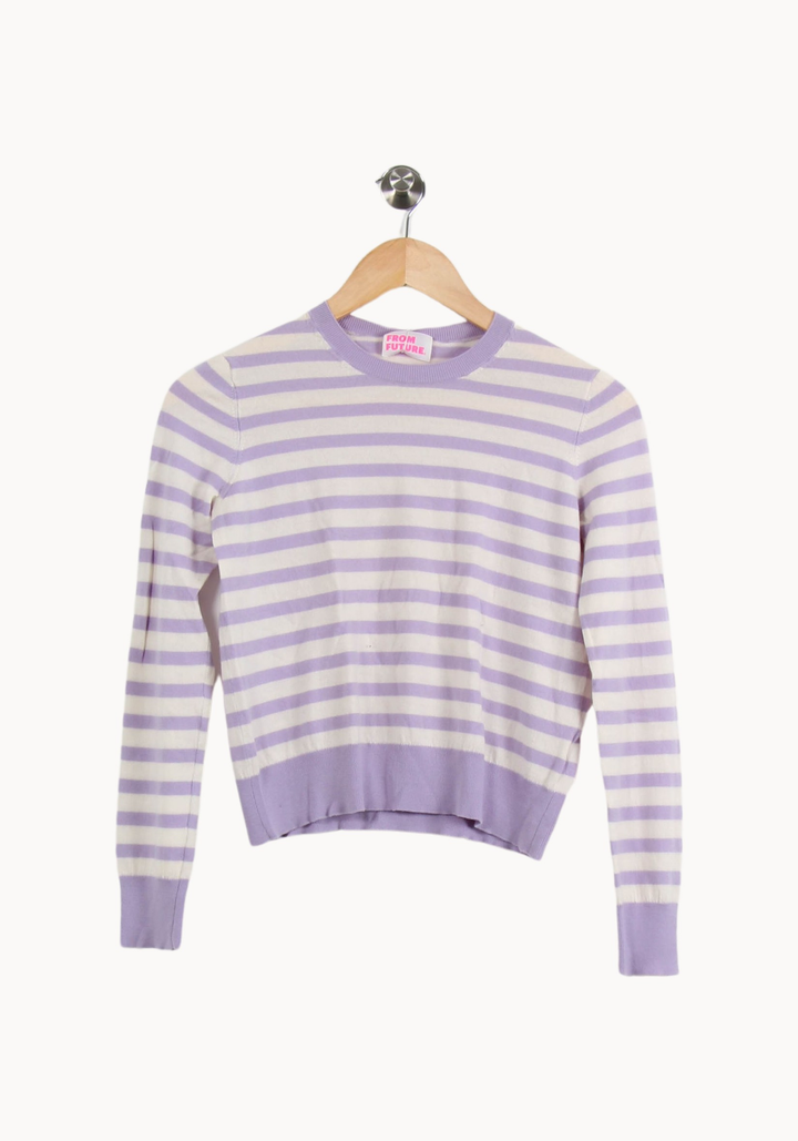 Pull Rayé Violet et Blanc - Taille S/36 de la marque From Future | PARAD67627 - Vendu par Paradigme - Image 2