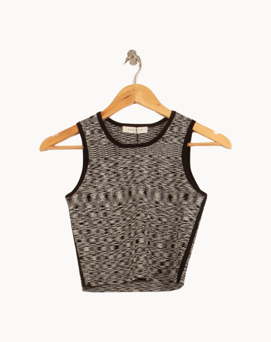 Crop Top Gris et Noir - Taille S/36 de la marque Sandro | PARAD39878 - Vendu par Paradigme - Image 2