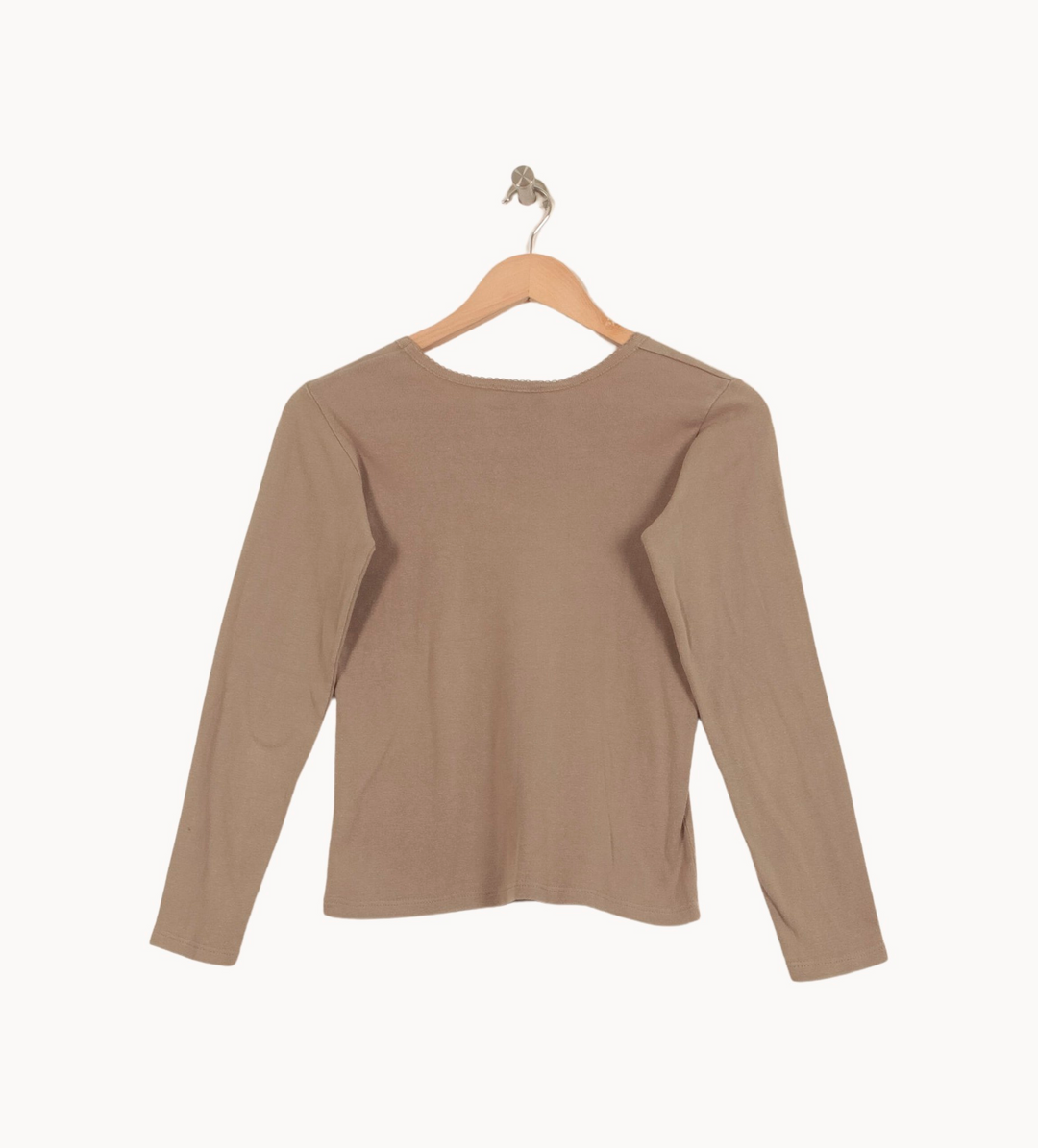 Tee-shirt Manches Longues Beige - Taille S/36 de la marque Agnès b. | PARAD44552 - Vendu par Paradigme - Image 4