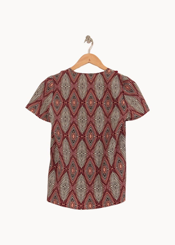 Blouse Bordeaux et Beige - Taille S/36 de la marque Comptoir des Cotonniers | RVLI1292 - Vendu par Paradigme - Image 4